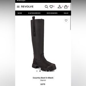 GANNI Country Boot in black